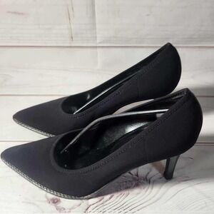 DKNY Stretch Black Pointed Toe Pumps‎ Salva Heels - Womens 8